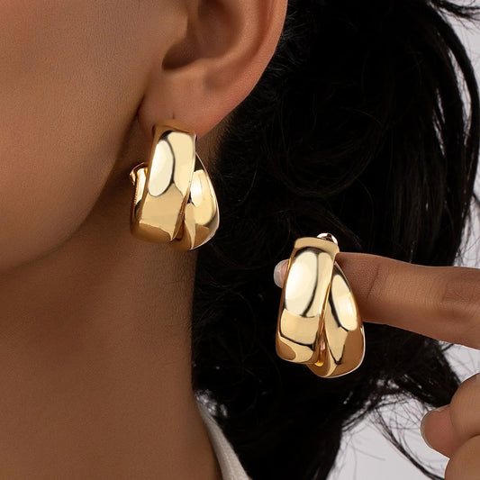 Gioviva™ Bold Double Hoop Earrings - Gold