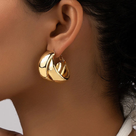 Gioviva™ Bold Double Hoop Earrings - Gold