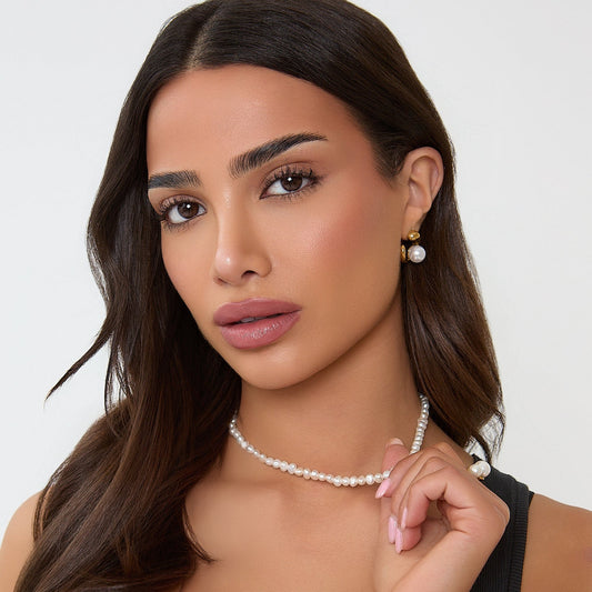 Gioviva™ Lustrous Pearl & 18K Gold Necklace